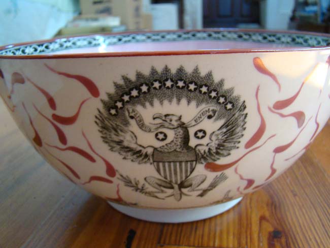 A wonderful "Ship Caroline" Liverpool 'style' bowl by Adams circa 1900